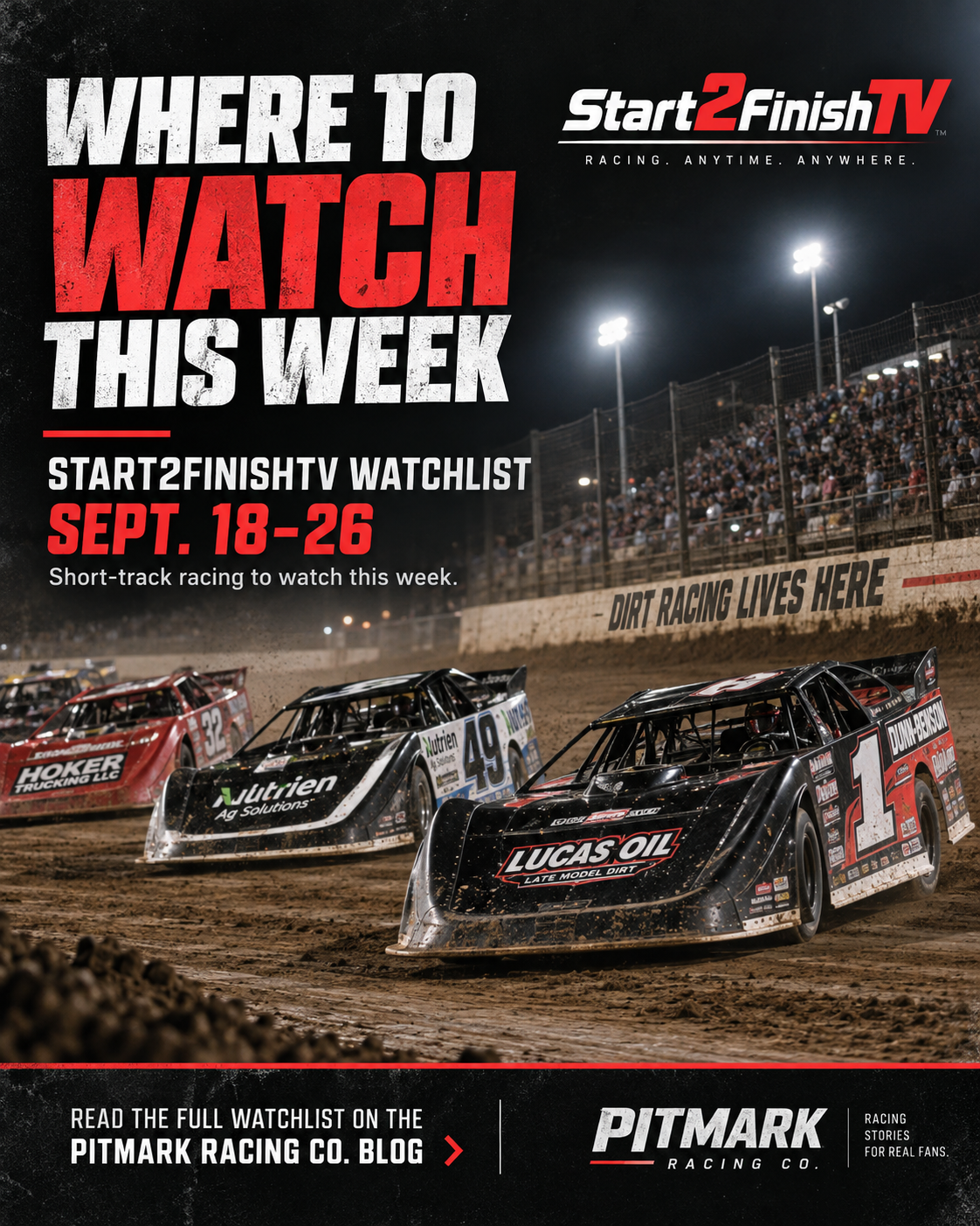 Where to Watch: Start2FinishTV’s Short-Track Racing Lineup — Sept. 18–26
