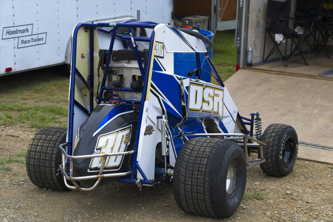 The DSR number 30s 600cc Micro Sprint in the pits