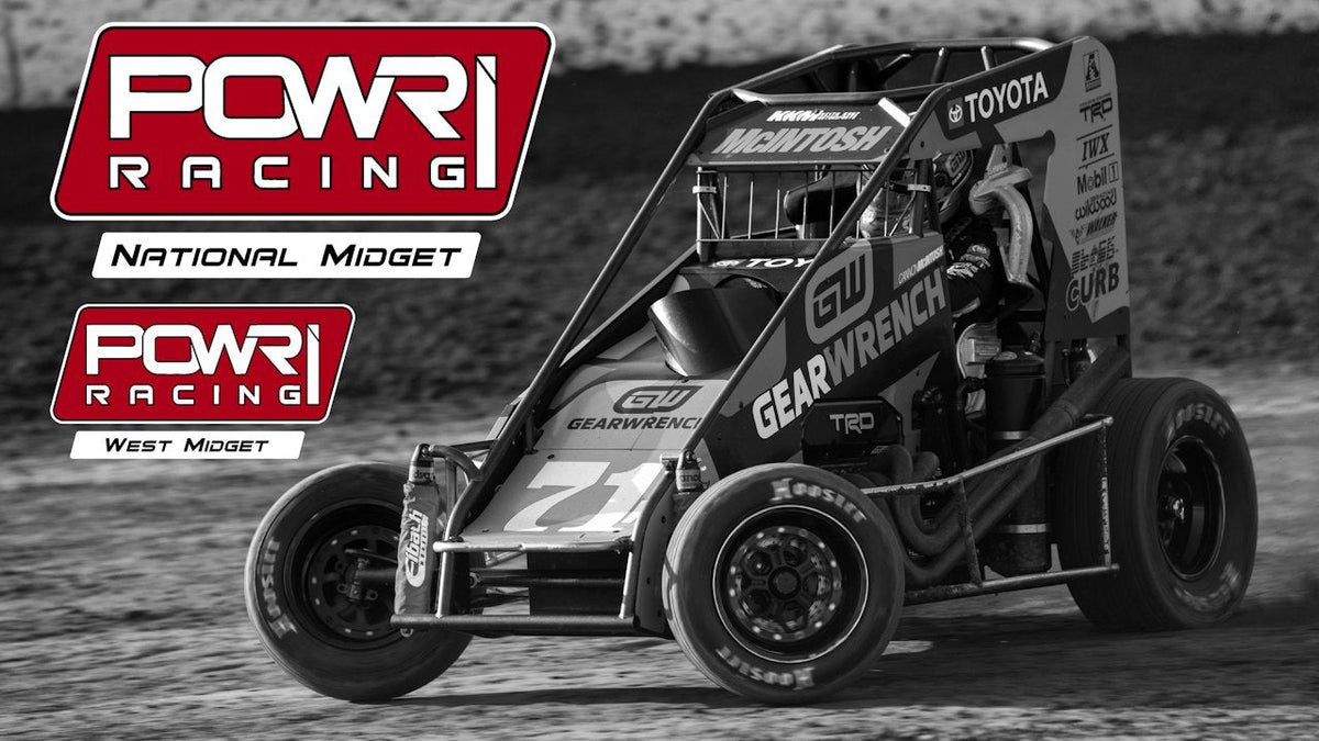 POWRi National and West Midget racing promotional image ahead of the Port City Raceway October 2026 weekend