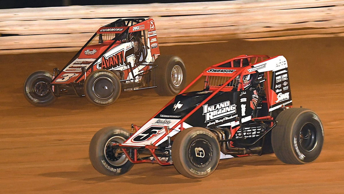 USAC AMSOIL Sprint Cars in action during the 2026 season ahead of the Lawrenceburg Speedway doubleheader