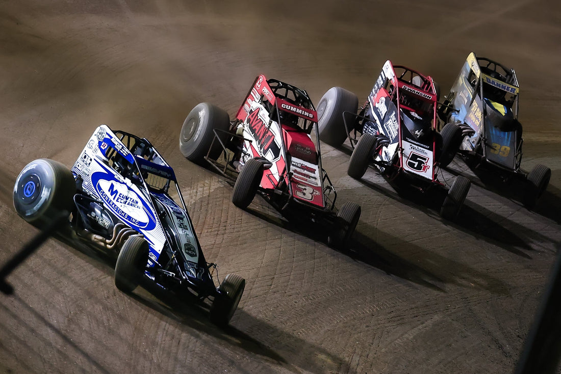 Archival USAC Sprint Car race photo from 2025, credited to USAC / JJA; not a photograph of the 2026 postponed event.