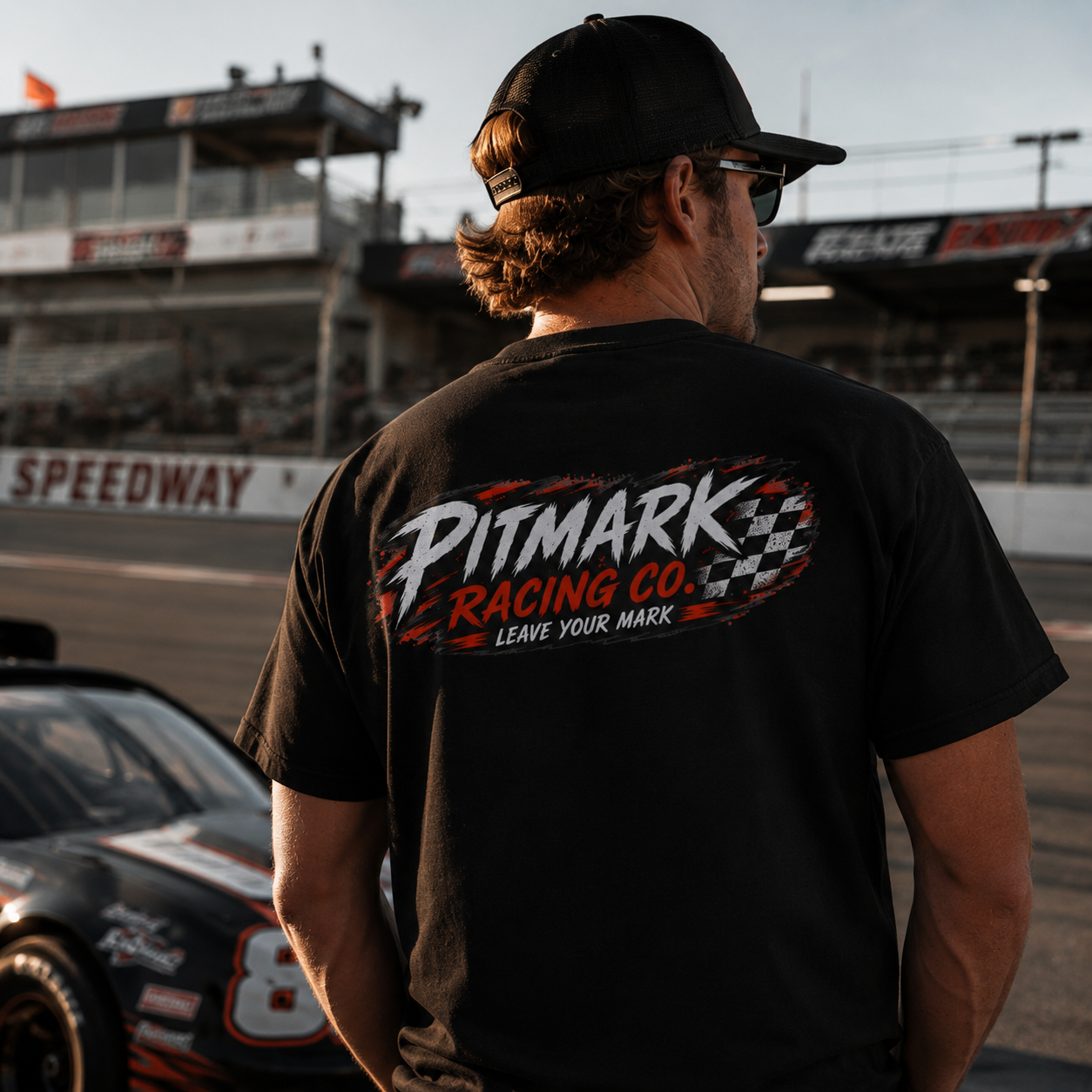 Racing Tee — "Pitmark Racing Co." Graphic Cotton T‑Shirt