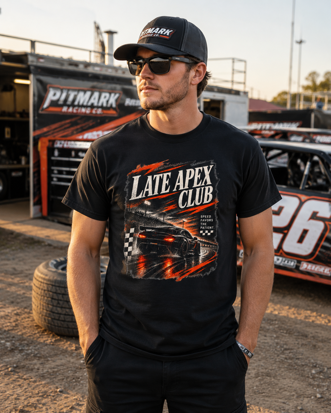 Late Apex Club Racing Tee — 'Late Apex Club' Car Graphic Tee