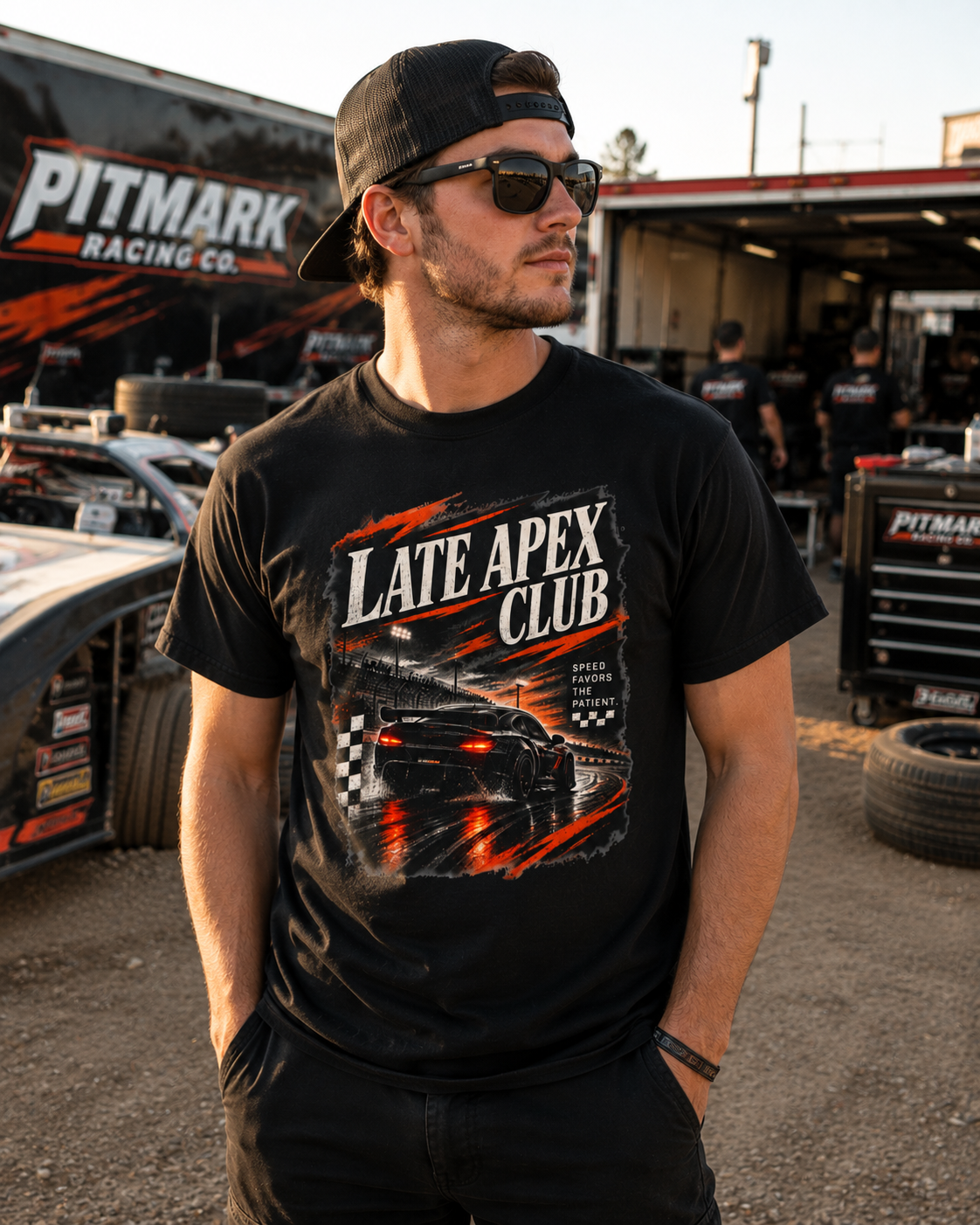 Late Apex Club Racing Tee — 'Late Apex Club' Car Graphic Tee