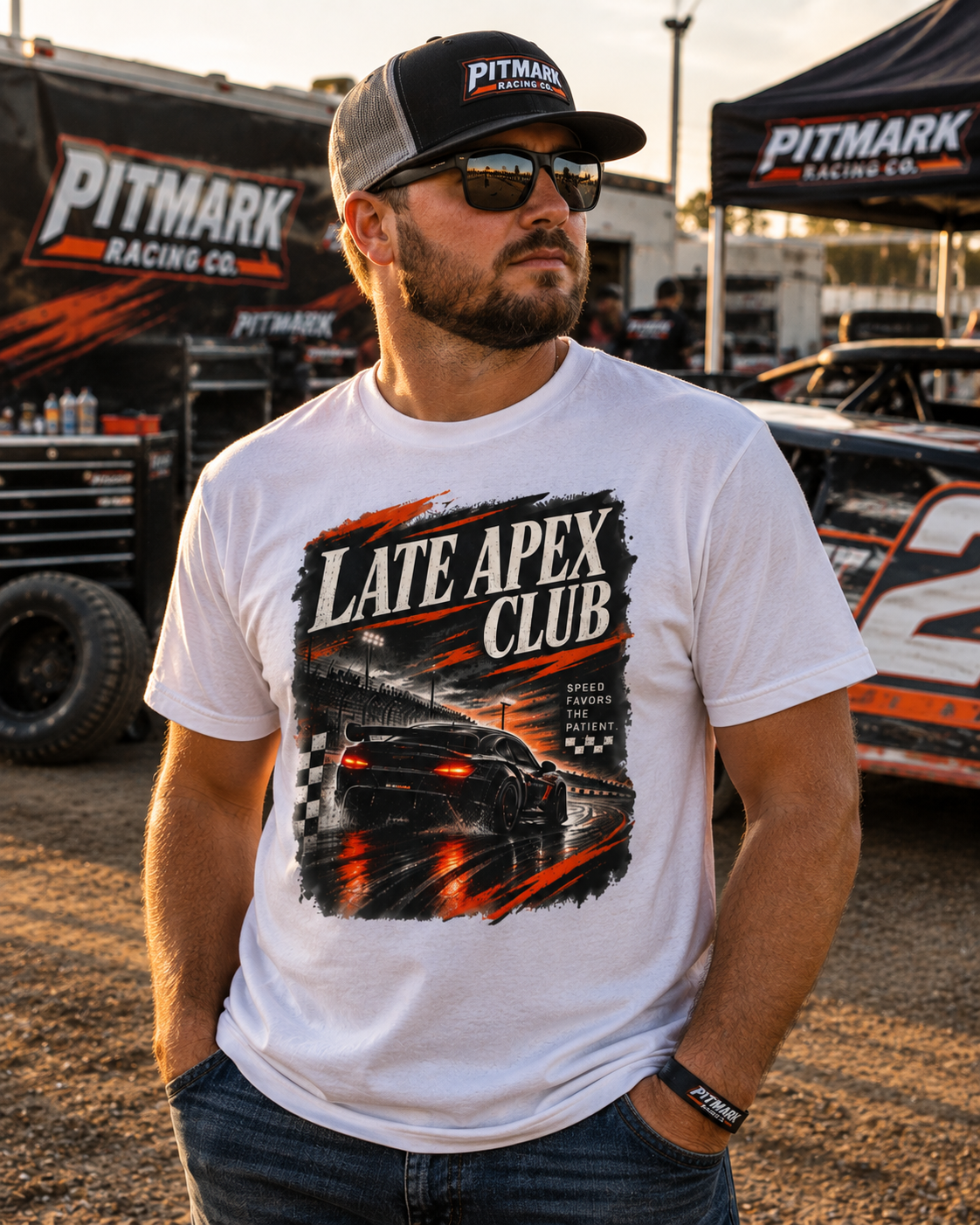 Late Apex Club Racing Tee — 'Late Apex Club' Car Graphic Tee