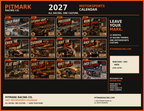 2027 Pitmark Racing Motorsports Wall Calendar – 'Cold Track Hot Laps' Monthly Racing Art