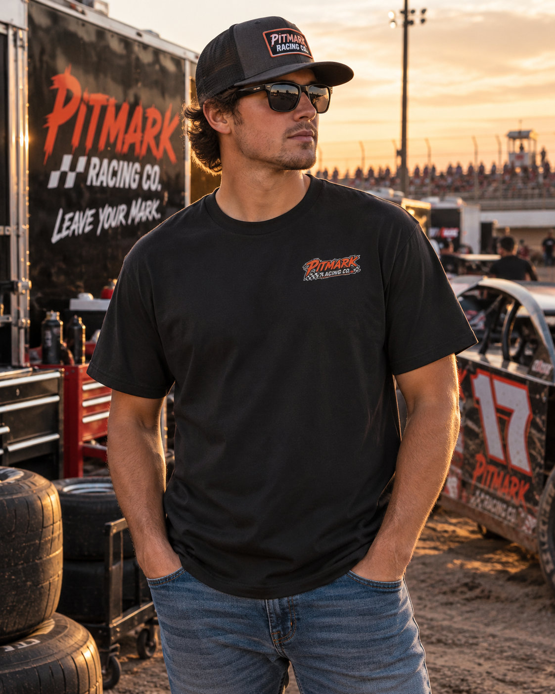 Support Your Local Track T-Shirt — Racing Sunset Graphic Tee