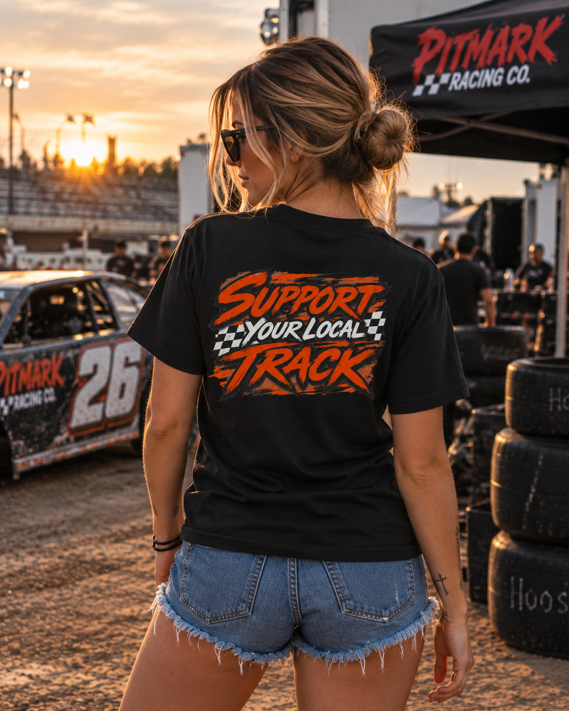 Support Your Local Track T-Shirt — Racing Garage Crew Tee