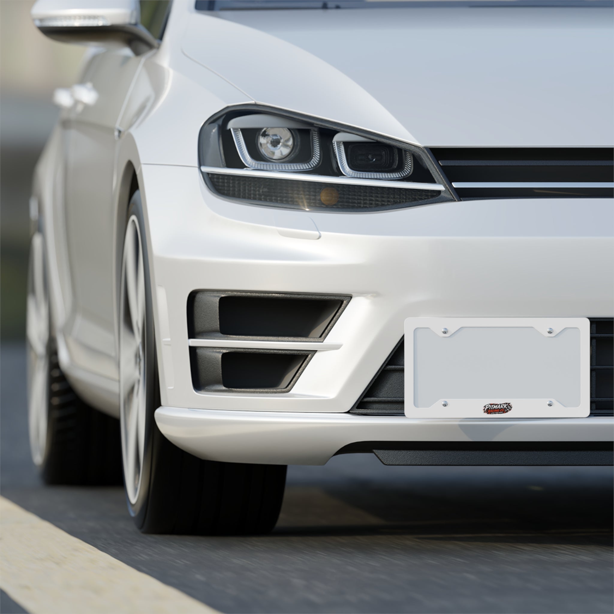 Pitmark Racing Co. Chrome License Plate Frame