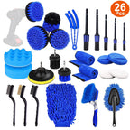 26Pcs Car Detailing Brush Kit Exterior Interior Car Cleaning Set Drill Brush Set Car Buffing Sponge Pads Kit for Cleaning Automobile Interior Exterior